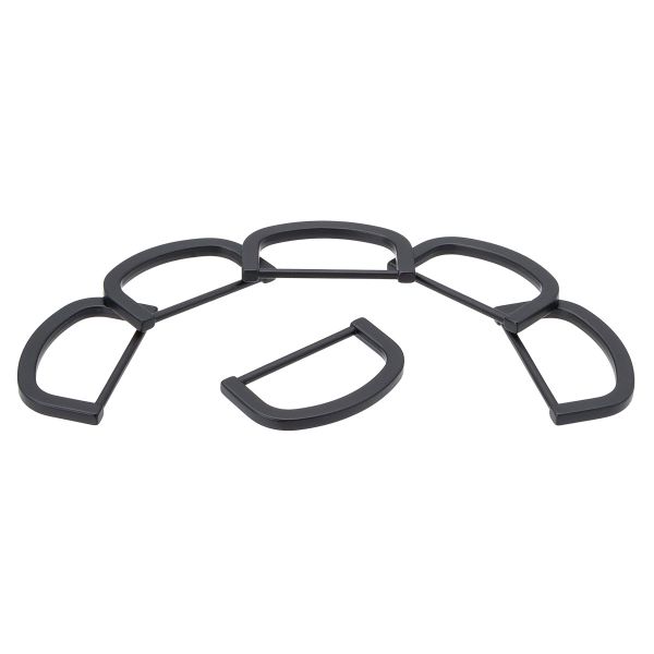 Полукольцо литое металл 30мм (38х22мм), черный матовый, MB2326, 6 шт