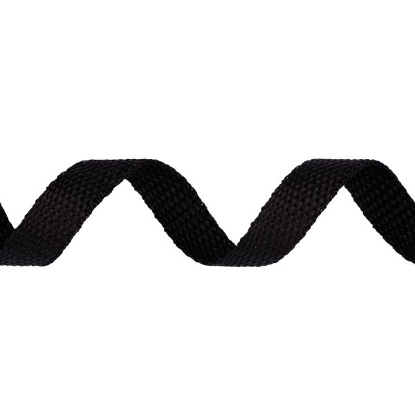 Стропа (ременная лента) 15 мм / 25 метров, толщ. 0.78 мм, [6.8 г/пог.м], 100% п/п, рис.9807, черный, Гамма, Gamma С3872Г17