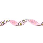 Лента репсовая (в рубчик) Ромашки 1,5см*22.86 м (св.розовый)