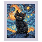 Набор для вышивания нитками Риолис, Звездный котик 15х18см