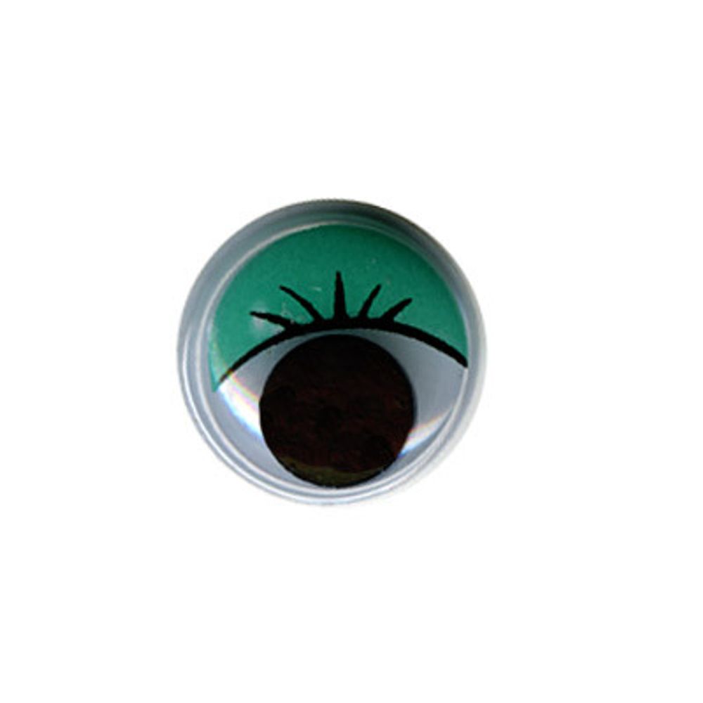 Глаза для кукол и игрушек круглые с бегающими зрачками ⌀15 мм, 24 шт, зеленый, HobbyBe MER-15