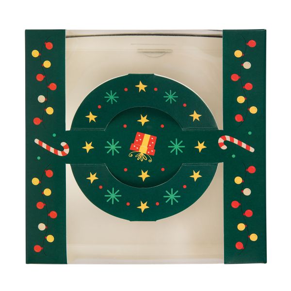 Коробка для мини-торта 14х14х8 см, №1 Изумрудный карнавал, S-Chief CBC-007