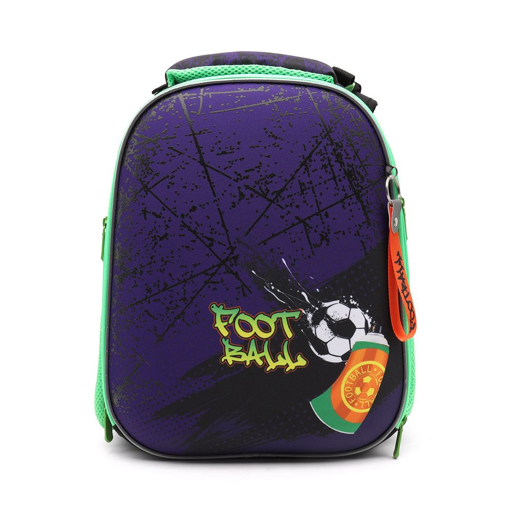 Рюкзак каркасный Граффити футбол, 2 отделения на молнии, 39*29*17 см, 90484