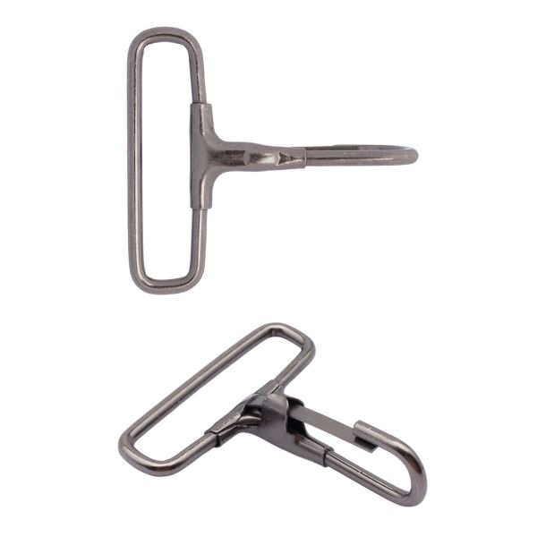 Карабин металл 40 мм (50х44 мм), бл.никель, 20 шт