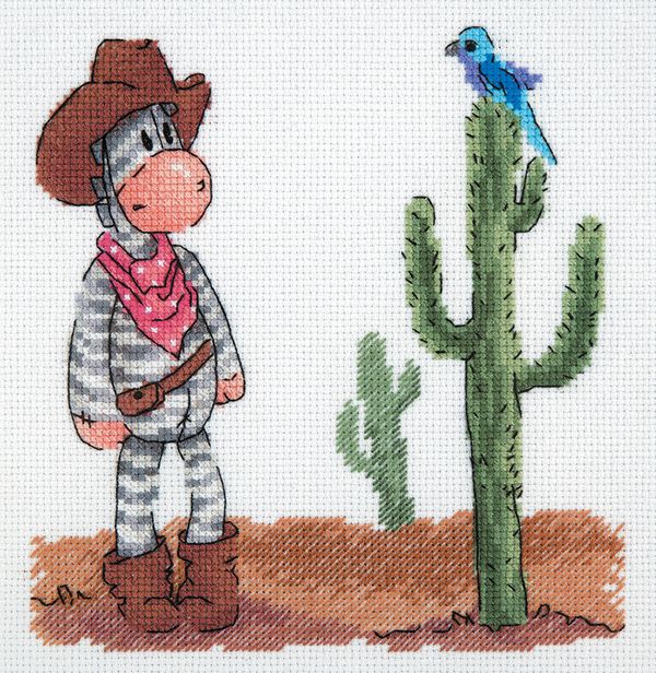 Набор для вышивания нитками Klart, Дикий запад, 17х18 см