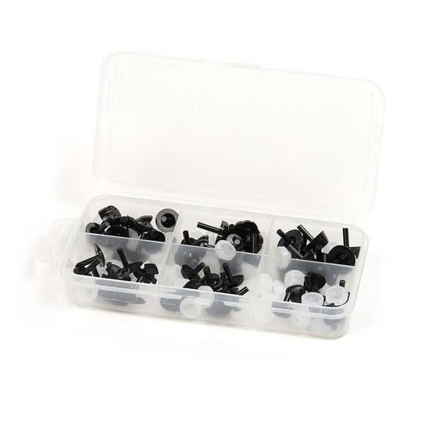 Набор носов №3 в органайзере винтовые пластик цв.черный, 58 шт