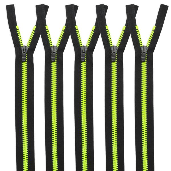 Молния трактор Arta Т5 (5 мм) 1 зам., разъем., 60 см, Neon, разъем., цв. 2076 -F цв. 077 черный / 098 люминесцентный, уп.5 шт