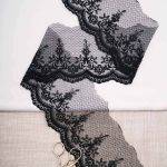 Кружево на сетке 120 мм / 13.72 метра, черный, 3AR3502