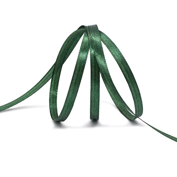 Лента атласная 1-сторонняя 6.0 мм / 22.86±1 метров, 126 т.зеленый, Globus