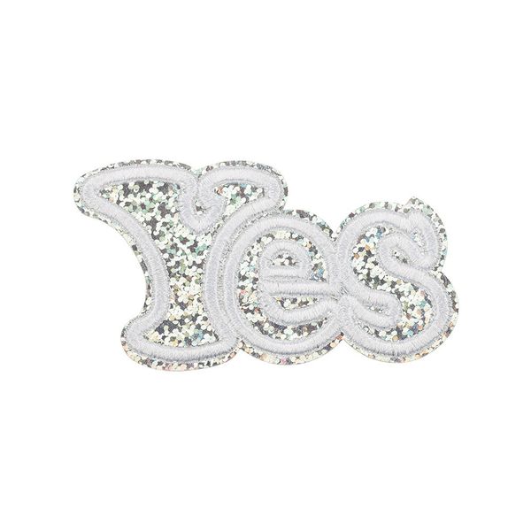 Термоаппликация L №22/5, 5 шт, L084-4 yes белый 9х5 см, Gamma