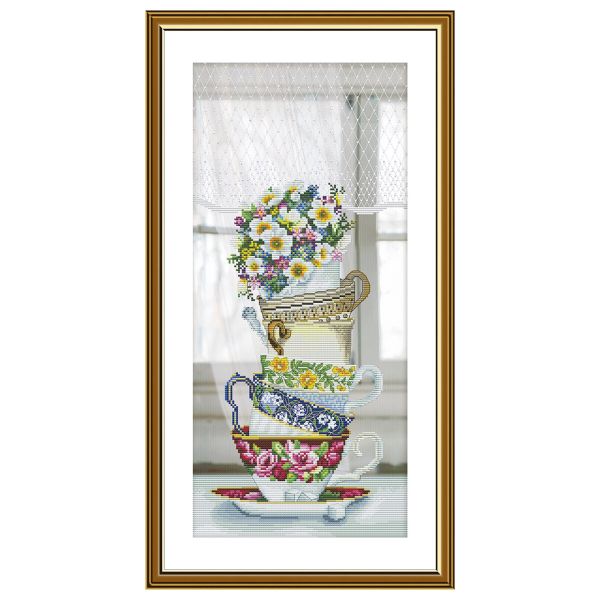 Набор для вышивания нитками Нова Слобода, Время чая 18х40 см