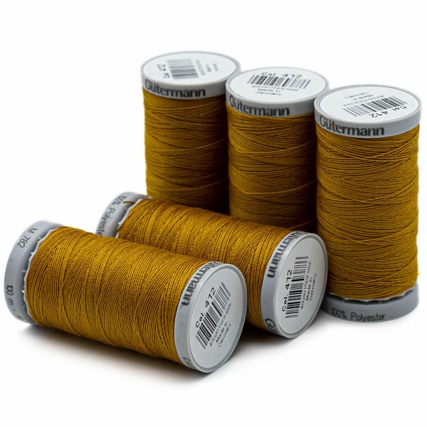 Нитки суперкрепкие Gutermann Extra Strong M782, 100м, 412 охра, 5 катушек