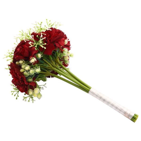 Цветы искусственные Гвоздика, 7 шт, 29см, F Бордо