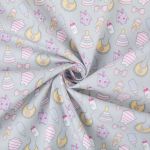 Ткань для пэчворка Peppy Молочные сны фланель, рулон 112 см / 5 метров, МС-18 серый, Peppy