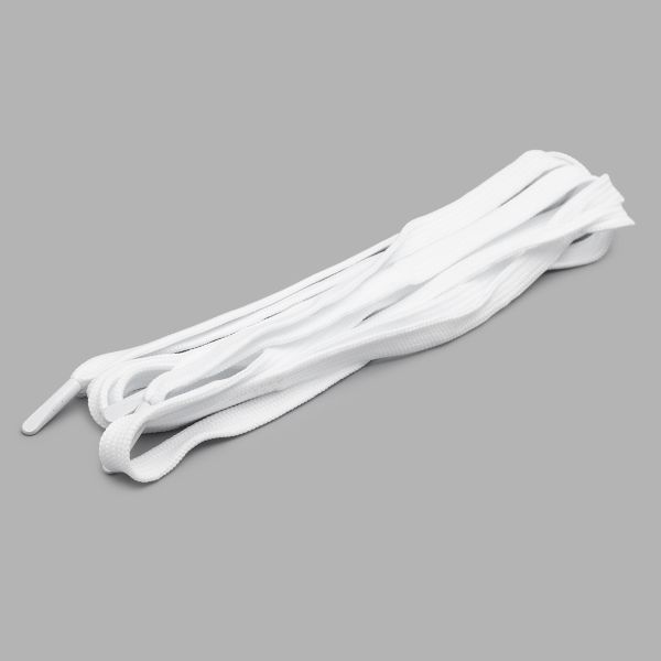 Шнурки плоские с металлическим наконечником 10.0 мм / 130см, 2 шт/упак (белый), 6220-0134