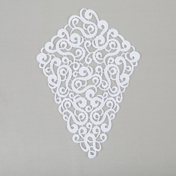 Пришивная кружевная вставка 160 мм, гипюр, 10 шт, Турция, белый, Gamma GIC-22-01