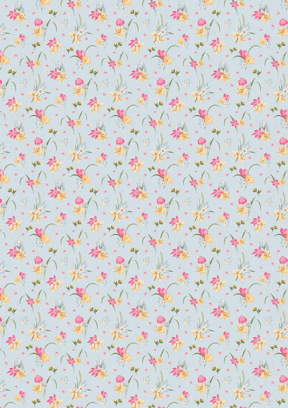 Ткань для пэчворка Peppy Весенний этюд, отрез 50х55 см, 146 г/м², ВЭ-14 голубой, Peppy