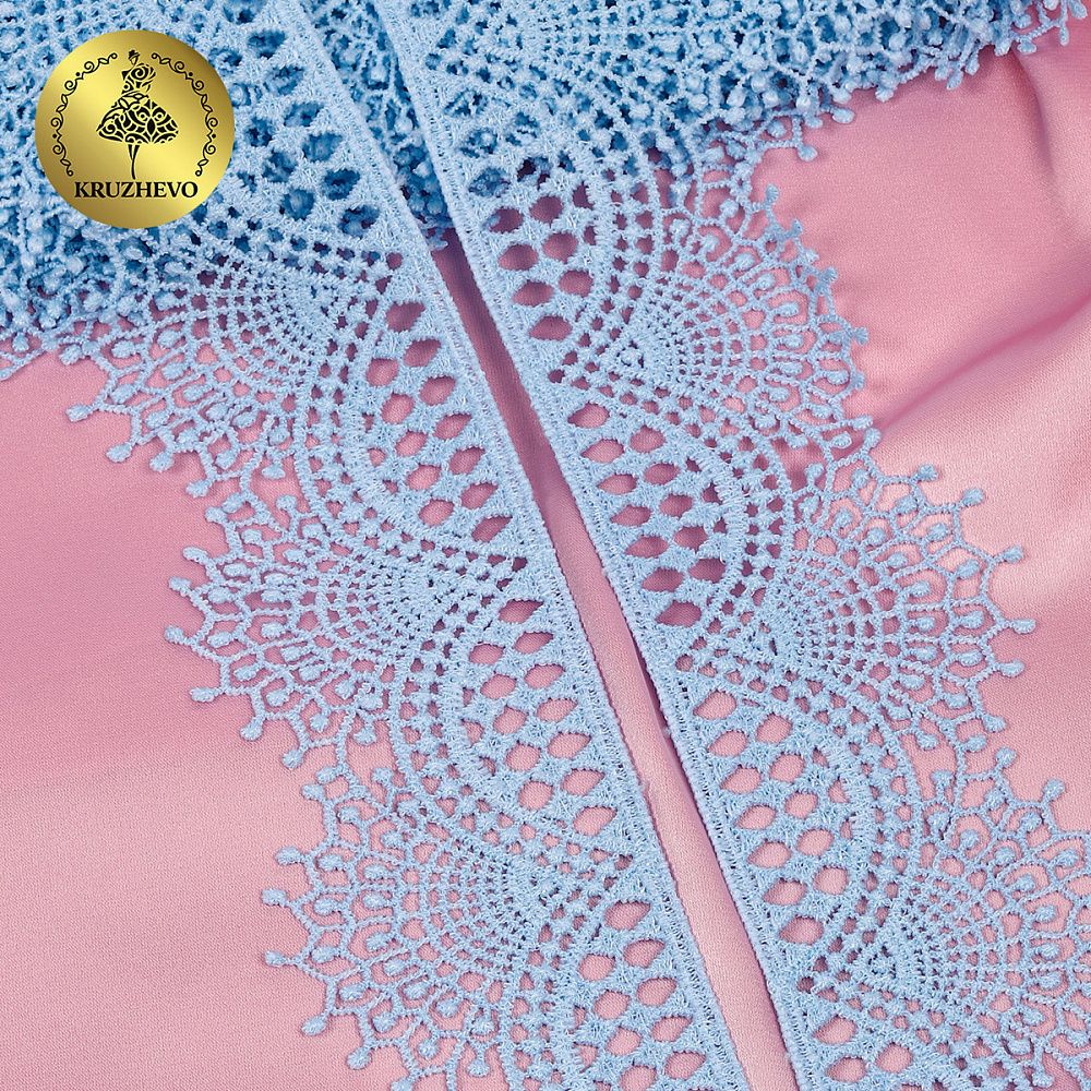 Кружево гипюр (плетёное) 55 мм / 13.71 метров, TBY.SUN.01, цв.F183 голубой