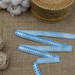 Лента атласная с рисунком Ромбы 15.0 мм / 3 метра, синий, Globus