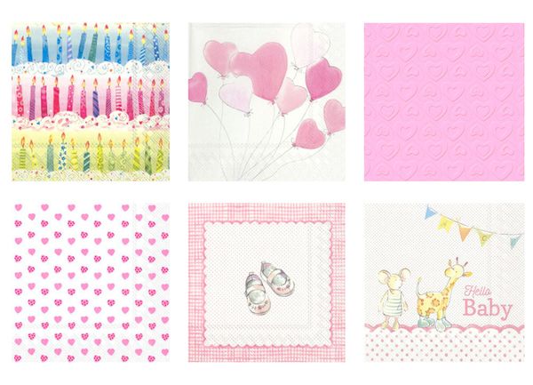 Салфетки для декупажа ассорти №17, 6 шт, У нас девочка!, Love2art SDS №17