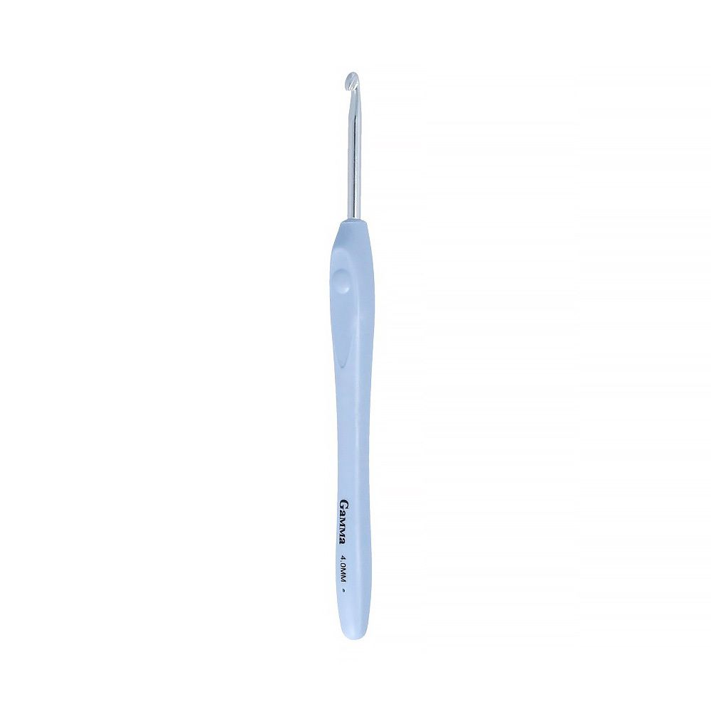 Крючок для вязания с прорезиненной ручкой металл ⌀4.0 мм, 16 см, Gamma RHP