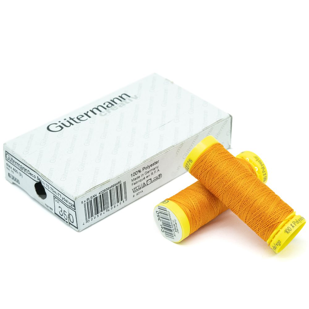 Нитки отделочные Gutermann Deco Stitch 70 (70 метров), 5 кат. | 350 св.оранжевый