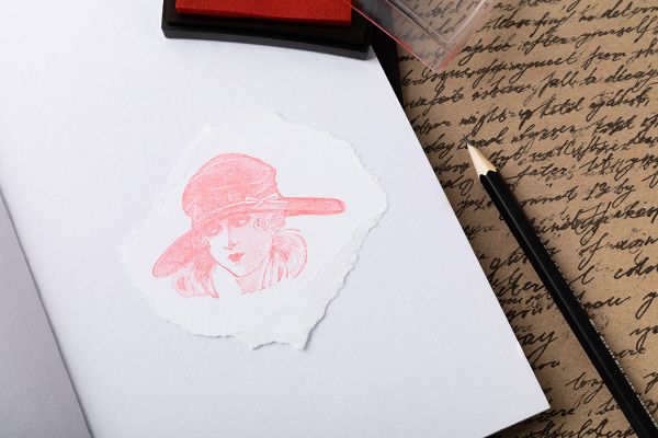 Штамп 5.8х7.2 см, 06 Девушка в шляпе, Mr.Painter TSM-01