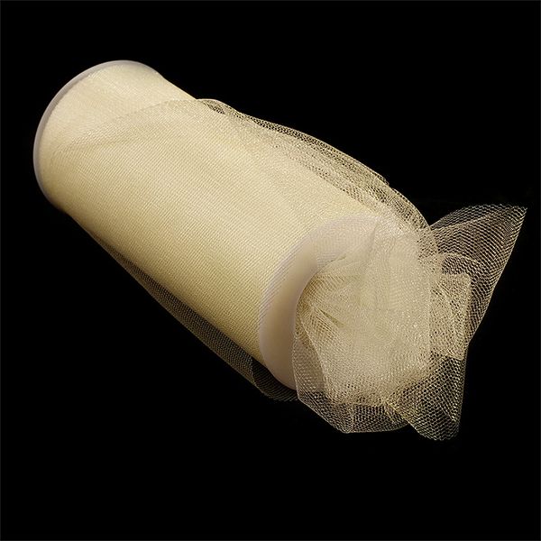 Фатин на шпульке средней жесткости блестящий 150 мм / 22.86 метра, TBY.MSS.170.02, цв.02 молочный