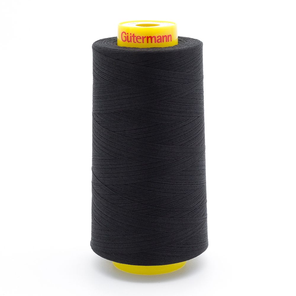 Нитка особо тонкая Gutermann Mara №150 (150/2), 5000 м, 713961, цв. 000 черный, 1 катушка