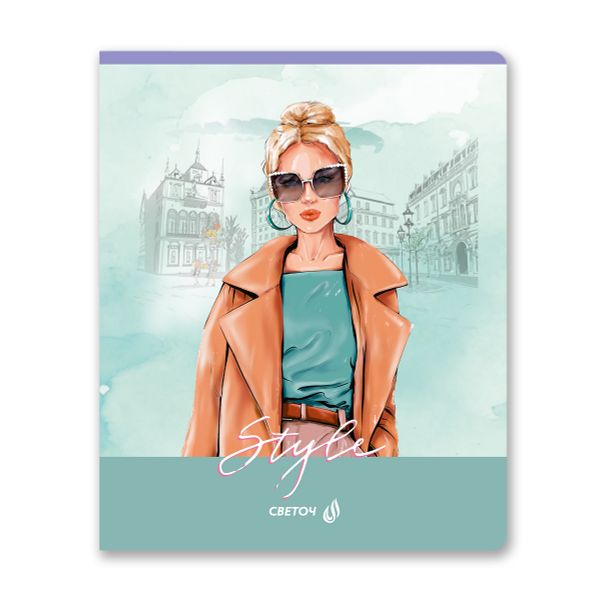 Тетрадь ученическая общая, твин лак A5 60 л. на скобе 65 г/м², белизна 100% 10 шт клетка, 01520 Между нами, девочками, Светоч Т201