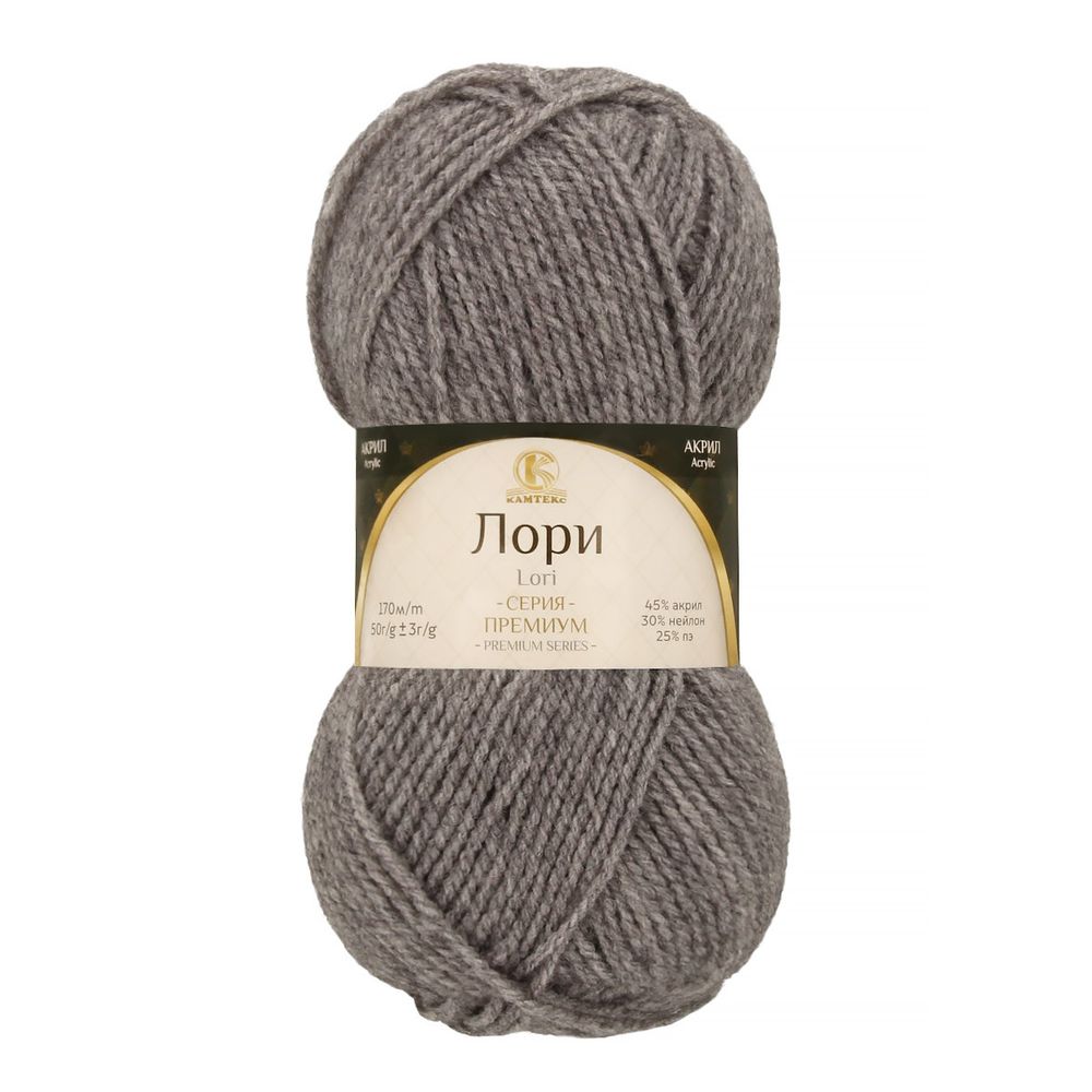 Пряжа Камтекс Лори / уп.5 мот. по 50 г, 170 м, цв.169 серый