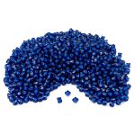Бусины акрил ⌀10 мм, 500 г, в цвете с белой сердцевиной, мягкий куб, 57 синий, Astra&Craft LY-161