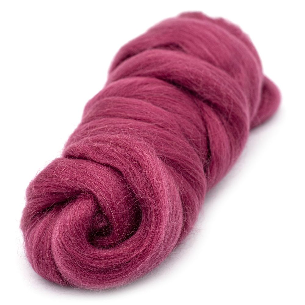 Шерсть для валяния Камтекс Лента для валяния п/тонкая 1х50 г, (25-28 мкр), 2.1 м, 088 брусника, 614644-15