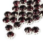 Стразы пришивные в цапах стекло MS.494.F, цв. т.фиолетовый 6 мм, уп. 720 шт