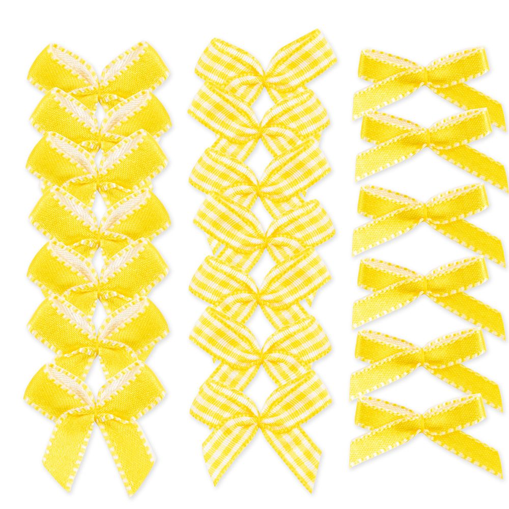 Набор текстильных бантиков, 100 шт, 402 желтый, Annet BDR