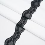 Кружево эластичное (стрейч) 40 мм, черный, 15 м