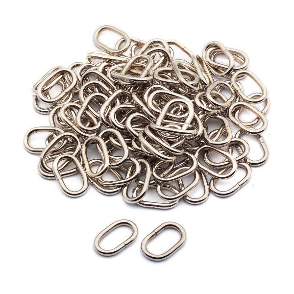 Кольцо овальное металл in 19х9 мм (25х15 мм внешн.), никель, 100 шт