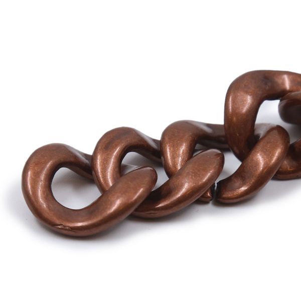 Цепь пластик 10 см, размер звена 26х24 мм, медь