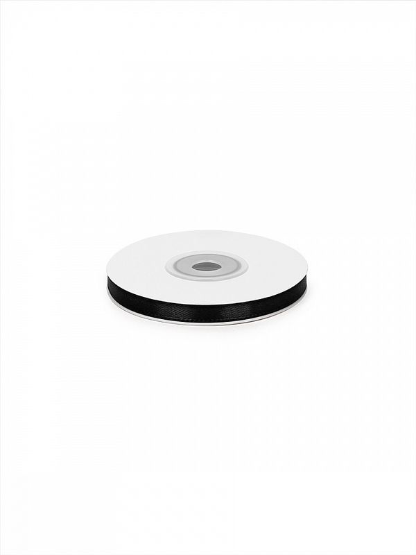 Лента атласная 1-сторонняя 6.0 мм / 22.5±1 метра, 3173 черный, Magic4Hobby