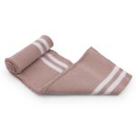 Подвяз (довяз) трикотажный 7.5х80 см, однослойный в полоску, пыльная роза цв.344/белый