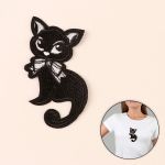 Термоаппликация кошка 11х6см (упак. 5 шт) черный, 5 шт