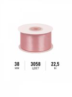 Лента атласная 1-сторонняя 38.0 мм / 22.5±1 метра, 3058 св.гр.розовый, Magic4Hobby