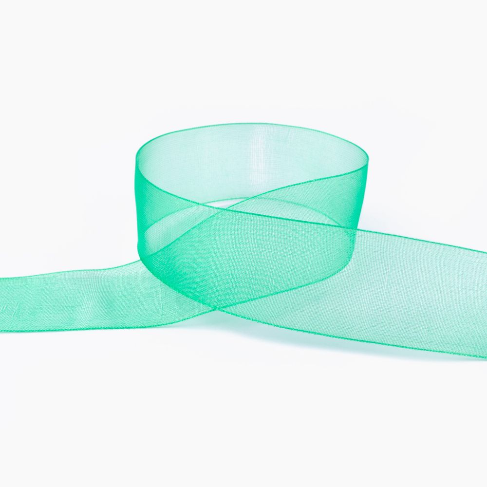 Лента капроновая (органза) 25.0 мм / 22.8±1 метра, 081 изумрудный, Blitz OR-25