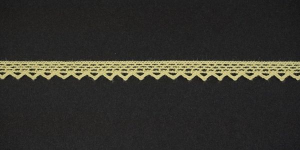 Кружево вязаное (тесьма) 6 мм цв.св.желтый, Alfa, 25 метров, AF-011-010