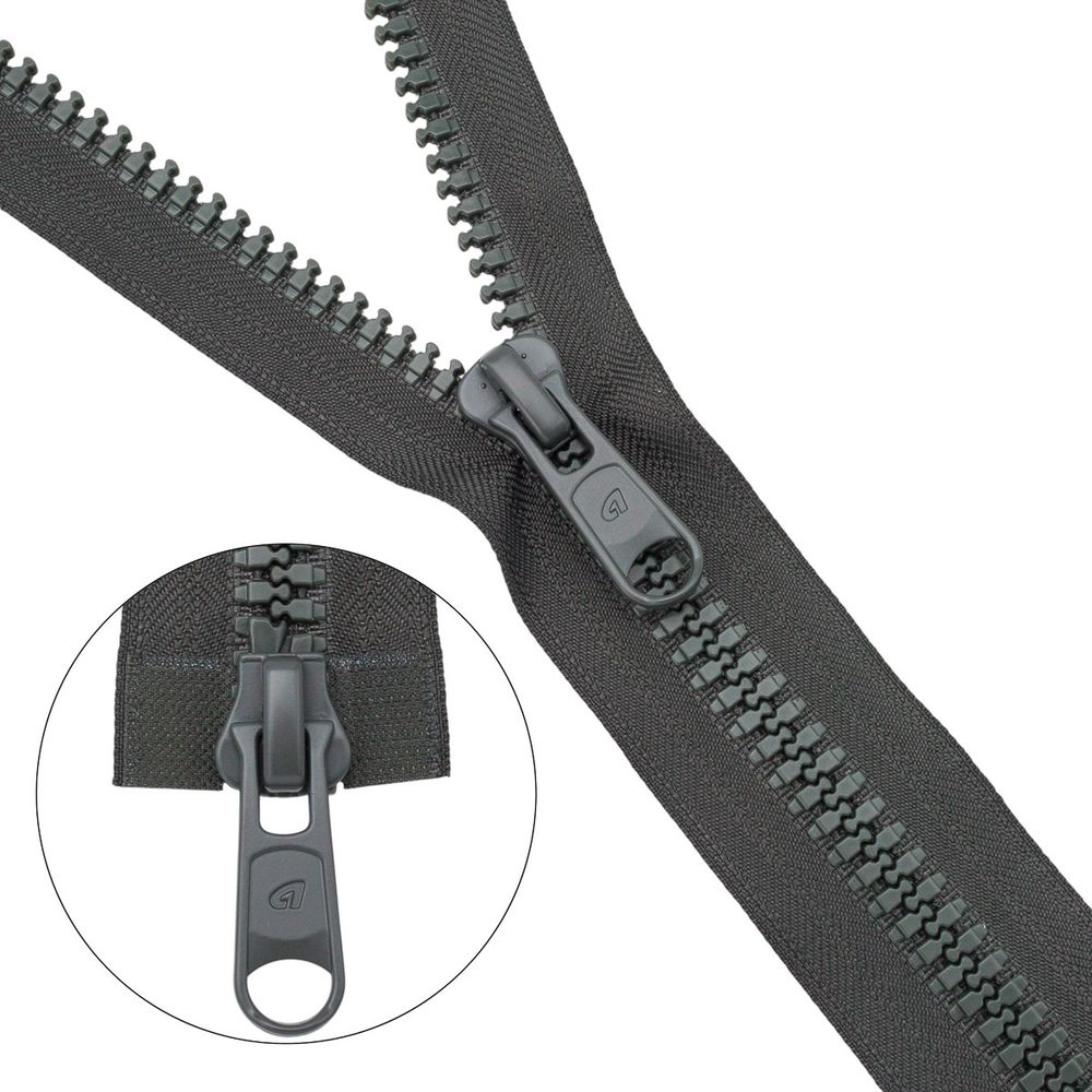 Молния трактор Arta Т8 (8 мм) 2 зам., разъем., 80 см, (2080), A315 графит, НОВЫЙ МАТОВЫЙ ЗАМОК, уп.5 шт