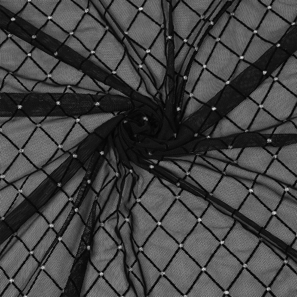 Сетка бельевая эластичная 85 г/м², шир.150 см / 25 метров, с флоком TBY.SZ030218 цв.черный /SZ030218.01/