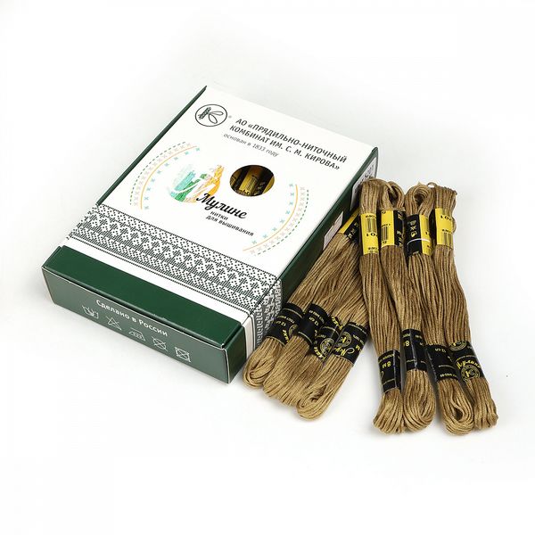 Мулине ПНК им.Кирова цв.5201 коричневый, 24 мотка по 8 метров