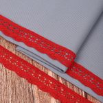 Кружево вязаное (тесьма) 27 мм / 10 метров, хлопок, TBY.1005 цв.F162 красный, Kruzhevo