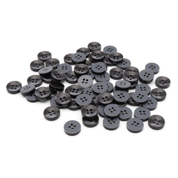 Пуговица 18L (11мм) 4 прокола, пластик (col.30 т.серый), CB_M-21