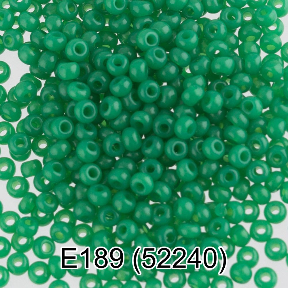 Бисер Gamma 10/0 (2.3 мм), 50 г, E189 зеленый, 52240, круглый 5